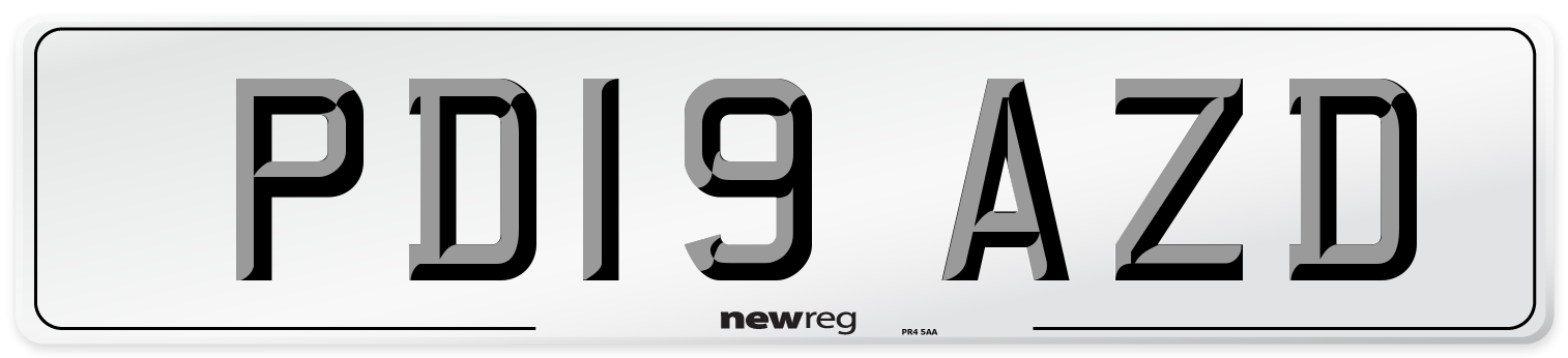 PD19 AZD Number Plate from New Reg